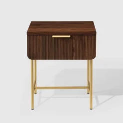 Modern Reeded 1 Drawer Side Table - Saracina Home -Baxton Studio Sales Store GUEST 0450f360 3922 4f26 be06 6b3174d6d3e0