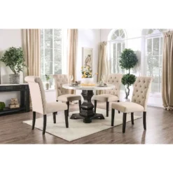 Buckley Round Dining Table White/Black - HOMES: Inside + Out -Baxton Studio Sales Store GUEST 04e03818 39c9 492b 92d0 6cfdd97dac1c