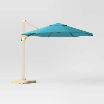 11'x11' Offset Patio Umbrella - Light Wood Pole - Threshold™ 9 11'x11' Offset Patio Umbrella - Light Wood Pole - Threshold™ - Image 9