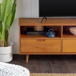 Cara 3 Drawer Mid-Century Modern 3 Drawer TV Stand For TVs Up To 80" - Saracina Home -Baxton Studio Sales Store GUEST 0824ed10 634d 442e 93d1 6435deb8cb30