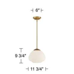 Possini Euro Design Orilla Brass Mini Pendant Light 11 3/4" Wide Mid Century Modern White Opal Glass Shade For Dining Room House Foyer Kitchen Island -Baxton Studio Sales Store GUEST 0b036018 f0cd 4ca0 80d3 03090efdf1b6