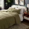 3pc Full/Queen Traditional Cozy Chenille Comforter And Sham Set Green - Threshold™