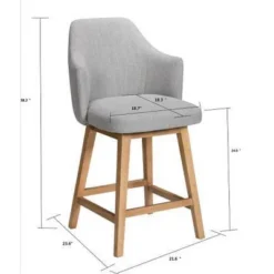 Kinston Swivel Curved Back Upholstered Counter Height Barstool - Threshold™ -Baxton Studio Sales Store GUEST 0cf41a59 02f8 4482 a305 0046c7165fa6
