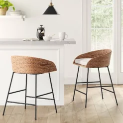 Landis Woven Backed Counter Height Barstool With Cushion - Threshold™