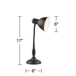 360 Lighting Breck Desk Table Lamp 17" High Dark Bronze Metal Adjustable Gooseneck Arm For Bedroom Bedside Nightstand Office Kids Family House Home -Baxton Studio Sales Store GUEST 0edaa702 ce76 4c85 9ebd 5dd733a2f7d6