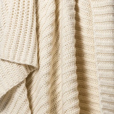 Chunky Knit Reversible Throw Blanket - Threshold™ 6 Chunky Knit Reversible Throw Blanket - Threshold™ - Image 6