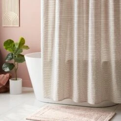 Woven Dotted Line Shower Curtain - Threshold™