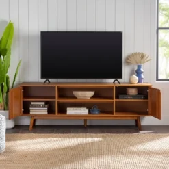 Solid Wood Mid-Century Modern TV Stand For TVs Up To 80" - Saracina Home -Baxton Studio Sales Store GUEST 13d172c2 7522 436c b47e 043357d4492b