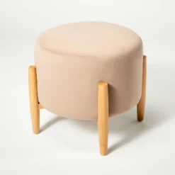 Elroy Round Velvet Ottoman With Wooden Legs - Threshold™ Designed With Studio McGee 10 Elroy Round Velvet Ottoman With Wooden Legs - Threshold™ Designed With Studio McGee -Baxton Studio Sales Store GUEST 13e14aa9 b8ef 4504 a404 2a753759c130