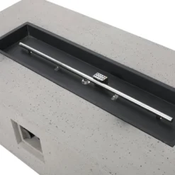 Cape Coral 5pc Aluminum And MGO Seating Set With Fire Table Khaki/Light Gray - Christopher Knight Home -Baxton Studio Sales Store GUEST 173ee431 ee21 43e6 a981 6a30882eb599