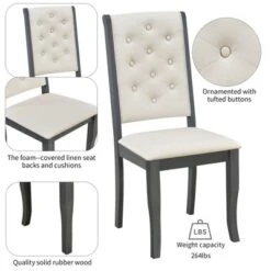 6 PCS Retro Dining Set With Unique-designed Table And Upholstered Chair-ModernLuxe 15 6 PCS Retro Dining Set With Unique-designed Table And Upholstered Chair-ModernLuxe -Baxton Studio Sales Store GUEST 18007a98 7761 4a30 a9ee 913421e58038