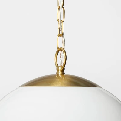 Milk Glass Ceiling Pendant Brass - Threshold™ Designed With Studio McGee 4 Milk Glass Ceiling Pendant Brass - Threshold™ Designed With Studio McGee - Image 4
