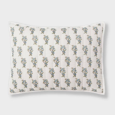 Voile Woodblock Printed Quilt Sham Ivory - Threshold™ 3 Voile Woodblock Printed Quilt Sham Ivory - Threshold™ - Image 3