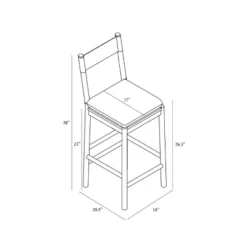 Emery Wood Counter Height Barstool With Upholstered Seat And Sling Back Natural - Threshold™ Designed With Studio McGee -Baxton Studio Sales Store GUEST 195f58ad 8370 4b07 a2c7 caa1f841e5e6