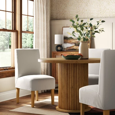 Mirage Slipcover Dining Chair Cream - Threshold™ 1 Mirage Slipcover Dining Chair Cream - Threshold™