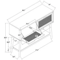 Wood & Cane Console Table With Pull-Down Drawers - Hearth & Hand™ With Magnolia -Baxton Studio Sales Store GUEST 1b81a3a0 42a0 432a 9648 58b763486f6c