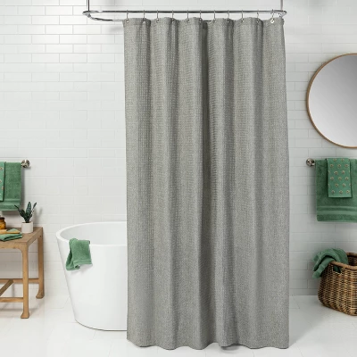 Waffle Weave Shower Curtain - Threshold™ 1 Waffle Weave Shower Curtain - Threshold™