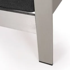 Pismo 5pc Aluminum Chat Set With Fire Pit - Silver/Dark Gray - Christopher Knight Home -Baxton Studio Sales Store GUEST 1d52670a 0267 4eff aea6 da862c60e7a1