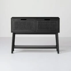Wood & Cane Console Table With Pull-Down Drawers - Hearth & Hand™ With Magnolia -Baxton Studio Sales Store GUEST 20528750 0c48 4495 9988 dee7756ece00