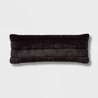 Oversized Oblong Faux Fur Channeled Decorative Throw Pillow - Threshold™ 6 Oversized Oblong Faux Fur Channeled Decorative Throw Pillow - Threshold™ - Image 6