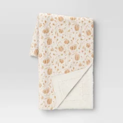 Mini Pumpkin Printed Plush With Shearling Reverse Throw Blanket - Threshold™ 11 Mini Pumpkin Printed Plush With Shearling Reverse Throw Blanket - Threshold™ -Baxton Studio Sales Store GUEST 237115e9 eb80 4549 b675 8dff6cdea03e