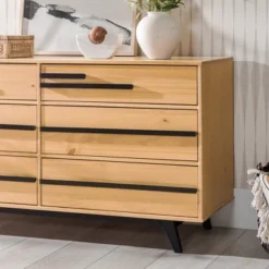 Modern 6 Drawer Double Dresser With Long Handles - Saracina Home 31 Modern 6 Drawer Double Dresser With Long Handles - Saracina Home -Baxton Studio Sales Store GUEST 2398d437 3c82 46a2 a321 290def367454