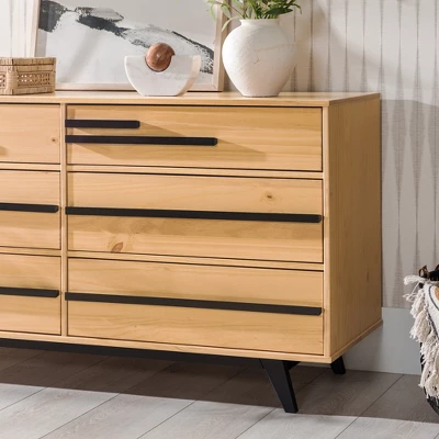 Modern 6 Drawer Double Dresser With Long Handles - Saracina Home 13 Modern 6 Drawer Double Dresser With Long Handles - Saracina Home - Image 13