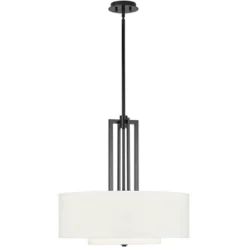 Possini Euro Design Sundry Semi Gloss Black Drum Pendant Chandelier 24" Wide Modern Double Shade 4-Light Fixture For Dining Room Foyer Kitchen Island 13 Possini Euro Design Sundry Semi Gloss Black Drum Pendant Chandelier 24" Wide Modern Double Shade 4-Light Fixture For Dining Room Foyer Kitchen Island -Baxton Studio Sales Store GUEST 27e81486 f3db 4192 b64a d18fef770ca4