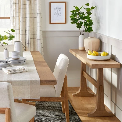 Pedestal Wood Console Table - Natural - Hearth & Hand™ With Magnolia 1 Pedestal Wood Console Table - Natural - Hearth & Hand™ With Magnolia