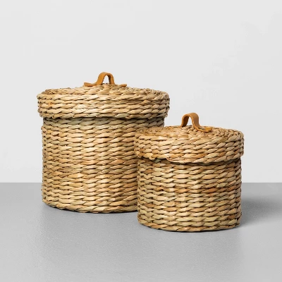 Woven Bath Storage Canister Beige - Hearth & Hand™ With Magnolia 2 Woven Bath Storage Canister Beige - Hearth & Hand™ With Magnolia - Image 2