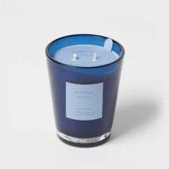 Colored Vase Glass With Dustcover Marine Moss Candle Blue - Threshold™ -Baxton Studio Sales Store GUEST 2f74f3e1 96a9 4d09 847e 100c47a93447