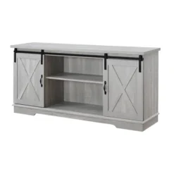 Modern Transitional Sliding Barndoor TV Stand For TVs Up To 65"- Saracina Home -Baxton Studio Sales Store GUEST 31a34286 e5bc 4cdb 95bc c04f39622d58