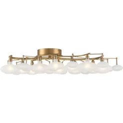 Possini Euro Design Lilypad Modern Ceiling Light Semi Flush Mount Fixture 30 1/4" Wide Warm Brass 12-Light Frosted Glass Shade For Bedroom Living Room 10 Possini Euro Design Lilypad Modern Ceiling Light Semi Flush Mount Fixture 30 1/4" Wide Warm Brass 12-Light Frosted Glass Shade For Bedroom Living Room -Baxton Studio Sales Store GUEST 33788483 ffe4 4301 86eb dd4cbc3b2b2c