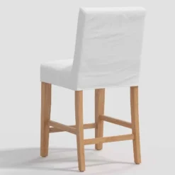 Nazanin Slipcover Counter Height Barstool Twill White - Threshold™ -Baxton Studio Sales Store GUEST 39492191 5298 4370 b788 c7150e0059c3