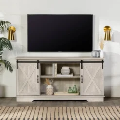 Modern Transitional Sliding Barndoor TV Stand For TVs Up To 65"- Saracina Home -Baxton Studio Sales Store GUEST 3a33cfae 753c 49d5 b93b f8ed8ea1c772