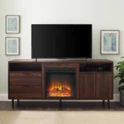 Ronan Modern Storage With Electric Fireplace TV Stand For TVs Up To 65" - Saracina Home