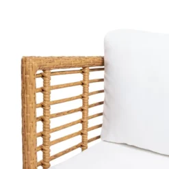 Nic Outdoor Wicker Club Chair With Cushion - Light Brown/White - Christopher Knight Home -Baxton Studio Sales Store GUEST 3b1bf25a 1717 43fc 8dfa f78ab5e069d9