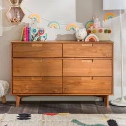 Mid-Century Modern Groove Wood 6 Drawer Dresser - Saracina Home -Baxton Studio Sales Store GUEST 3d447677 be9f 4732 b071 4ec0db1c971f