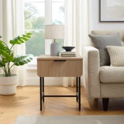Modern Reeded 1 Drawer Side Table - Saracina Home -Baxton Studio Sales Store GUEST 3e88f01f 6fa2 40b2 8c4b 3ba9f85470a5