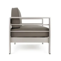 Cape Coral 5pc Aluminum And MGO Seating Set With Fire Table Khaki/Light Gray - Christopher Knight Home -Baxton Studio Sales Store GUEST 3f26308f ce82 4388 8a47 2f7cc6463634