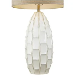 Possini Euro Design Cosgrove Modern Mid Century Table Lamp 32 3/4" Tall White Glazed Ceramic Beige Fabric Drum Shade For Bedroom Living Room Bedside -Baxton Studio Sales Store GUEST 4071ce30 3ef3 4f98 9390 6f7c7f7a79d4