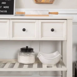 48" Farmhouse Solid Wood 2 Drawer Buffet White - Saracina Home -Baxton Studio Sales Store GUEST 4072e9fb 834f 40c9 bb46 3cbe1815eaad