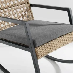 Komodo Modern Boho Faux Rattan & Metal Outdoor Rocking Chair With Cushion - Brown/Gray - Saracina Home 8 Komodo Modern Boho Faux Rattan & Metal Outdoor Rocking Chair With Cushion - Brown/Gray - Saracina Home -Baxton Studio Sales Store GUEST 4268a33a 53bd 49e0 b7a4 c9883457bf9f