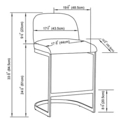 2pk Jules Cantilever Armless Upholstered Counter Height Barstool - Threshold™ -Baxton Studio Sales Store GUEST 43f66d3d bc63 4c4e a252 83898804be78