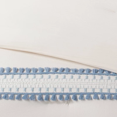 12pc Embroidered Fringe Stripe With Tassels Comforter & Sheet Bedding Set - Threshold™ 3 12pc Embroidered Fringe Stripe With Tassels Comforter & Sheet Bedding Set - Threshold™ - Image 3