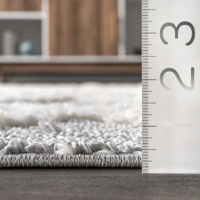 NuLOOM Wylde High Low Soft Shaggy Diamond Moroccan Tassel Area Rug 2 NuLOOM Wylde High Low Soft Shaggy Diamond Moroccan Tassel Area Rug - Image 2