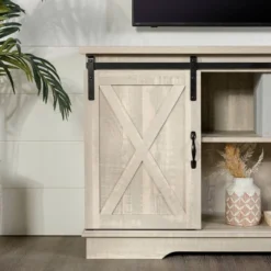 Modern Transitional Sliding Barndoor TV Stand For TVs Up To 65"- Saracina Home -Baxton Studio Sales Store GUEST 45b08206 71d0 4c78 8e78 8a18f861410c