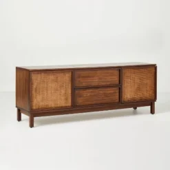 Wood & Cane Transitional Media Console - Hearth & Hand™ With Magnolia -Baxton Studio Sales Store GUEST 47d6512c 9c87 4cf2 85dc dc4e4150645a