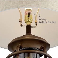 Franklin Iron Works Andreas Industrial Table Lamp 26" High Brown Metal With Nightlight LED And USB Charging Port Oatmeal Shade For Living Room Desk 9 Franklin Iron Works Andreas Industrial Table Lamp 26" High Brown Metal With Nightlight LED And USB Charging Port Oatmeal Shade For Living Room Desk -Baxton Studio Sales Store GUEST 48784dc5 bb0b 4357 a102 7b377aac726c