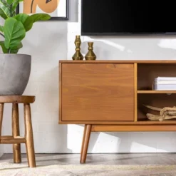 Solid Wood Mid-Century Modern TV Stand For TVs Up To 65" - Saracina Home -Baxton Studio Sales Store GUEST 4afdac7b ce07 40a9 92de c6ef5784b45e